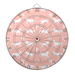 Patroon voor roze en witte galoping dartbord