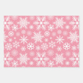 Patroon voor roze en witte kerstwintersneeuwvlokke inpakpapier vel (Voorkant)