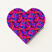 Patroon voor roze, Paarse en blauwe harten Notitieboek (Achterkant)