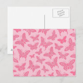 Patroon voor roze vlinders briefkaart (Voorkant / Achterkant)
