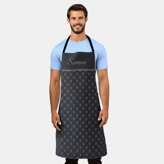 Patroon voor schedel en Bot Schort (Gedragen)