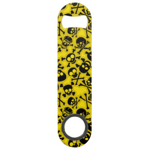 Patroon voor schedel en dwarsbeenderen speed flessenopener