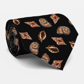 Patroon voor schelpdieren in de Bronze- en Zwarte Stropdas (Opgerold)