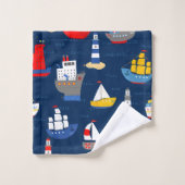 Patroon voor schepen en vaartuigen voor de binnenv bad handdoek (Wasdoekje)