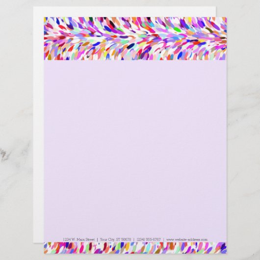 Patroon voor schilderverf voor Bright zomerkleuren Gepersonaliseerd Briefhoofd (Voorkant / Achterkant)