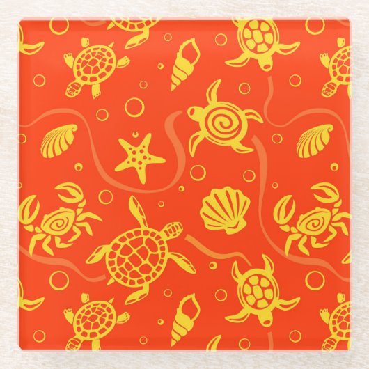 Patroon voor schildpadden glazen onderzetter (Voorkant)