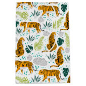 Patroon voor sigaren en tropische bladeren medium cadeauzakje (Voorkant)