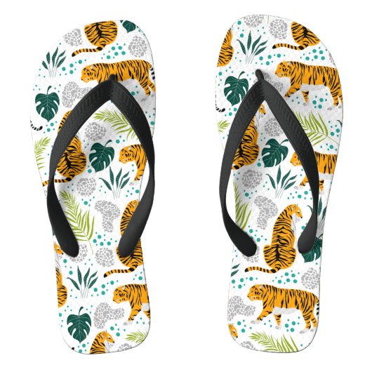 Patroon voor sigaren en tropische bladeren teenslippers (Voetbed)