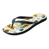 Patroon voor sigaren en tropische bladeren teenslippers (Schuin)