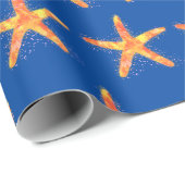 Patroon voor Starfish Waterverf Cadeaupapier (Rol Hoek)