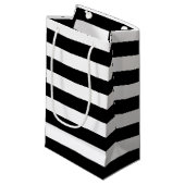 Patroon voor strepen met zwarte en witte lijnen klein cadeauzakje (Voorkant Gekanteld)