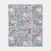 Patroon voor tandheelkundige Cartoon Fleece Deken (Voorkant)