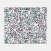 Patroon voor tandheelkundige Cartoon Fleece Deken (Voorkant (Horizontaal))