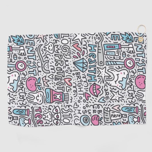 Patroon voor tandheelkundige Cartoon Golfhanddoek (Horizontaal)