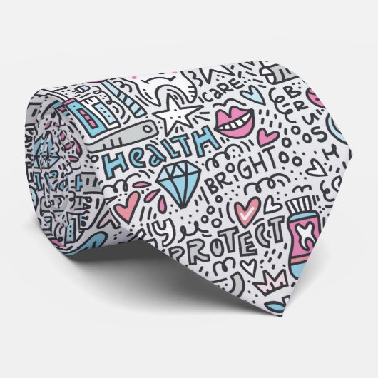 Patroon voor tandheelkundige Cartoon Stropdas (Opgerold)