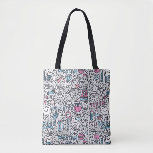 Patroon voor tandheelkundige Cartoon Tote Bag (Voorkant)