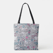 Patroon voor tandheelkundige Cartoon Tote Bag (Achterkant)
