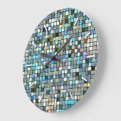 Patroon voor Tegels op het aards blauw vierkant Grote Klok (Hoek)