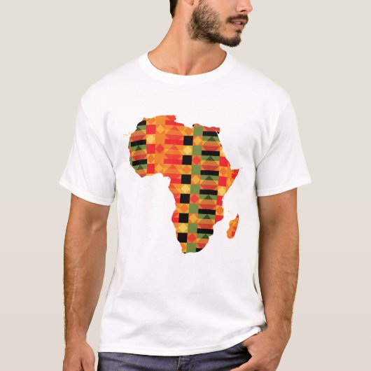 Patroon voor textiel van Afrikaanse stijl Kente T-shirt (Voorkant)