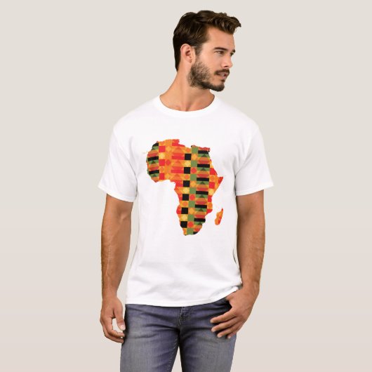 Patroon voor textiel van Afrikaanse stijl Kente T-shirt (Voorkant volledig)