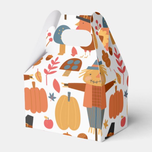 Patroon voor Thanksgiving Turkije en Scarecrow Bedankdoosjes (Achterkant)