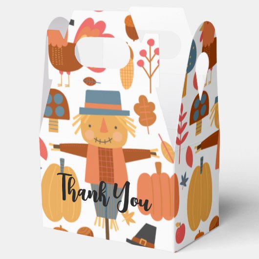 Patroon voor Thanksgiving Turkije en Scarecrow Bedankdoosjes (Geopend)