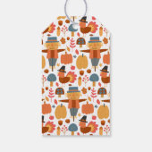 Patroon voor Thanksgiving Turkije en Scarecrow Cadeaulabel (Achterkant)