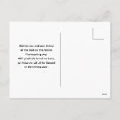 Patroon voor Thanksgiving Turkije en Scarecrow Feestdagenkaart (Achterkant)