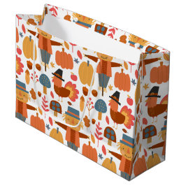 Patroon voor Thanksgiving Turkije en Scarecrow Groot Cadeauzakje