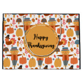 Patroon voor Thanksgiving Turkije en Scarecrow Groot Cadeauzakje (Voorkant)