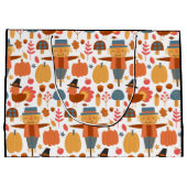 Patroon voor Thanksgiving Turkije en Scarecrow Groot Cadeauzakje (Achterkant)