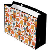 Patroon voor Thanksgiving Turkije en Scarecrow Groot Cadeauzakje (Achterkant Gekanteld)