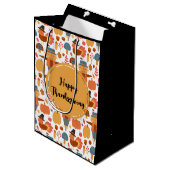 Patroon voor Thanksgiving Turkije en Scarecrow Medium Cadeauzakje (Voorkant Gekanteld)