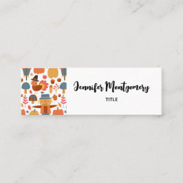 Patroon voor Thanksgiving Turkije en Scarecrow Mini Visitekaartje