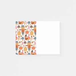 Patroon voor Thanksgiving Turkije en Scarecrow Post-it® Notes