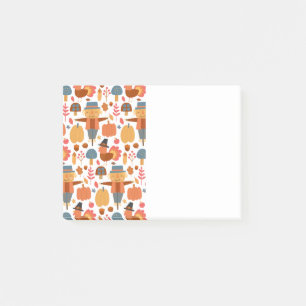 Patroon voor Thanksgiving Turkije en Scarecrow Post-it® Notes