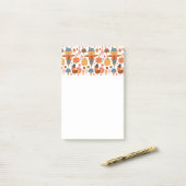 Patroon voor Thanksgiving Turkije en Scarecrow Post-it® Notes (Op bureau)