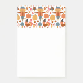 Patroon voor Thanksgiving Turkije en Scarecrow Post-it® Notes