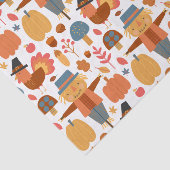 Patroon voor Thanksgiving Turkije en Scarecrow Tissuepapier (Detail)