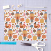 Patroon voor Thanksgiving Turkije en Scarecrow Tissuepapier (Craft)