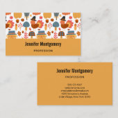 Patroon voor Thanksgiving Turkije en Scarecrow Visitekaartje (Voorkant / Achterkant)