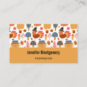 Patroon voor Thanksgiving Turkije en Scarecrow Visitekaartje (Voorkant)