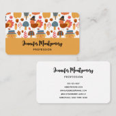 Patroon voor Thanksgiving Turkije en Scarecrow Visitekaartje (Voorkant / Achterkant)