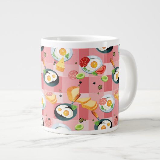 Patroon voor tomaten en gedroogde eieren grote koffiekop (Voorkant rechts)