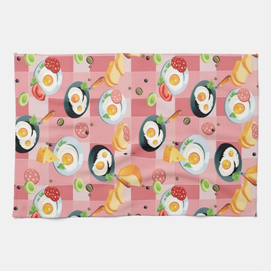 Patroon voor tomaten en gedroogde eieren theedoek (Horizontaal)