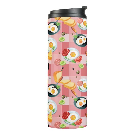 Patroon voor tomaten en gedroogde eieren thermosbeker (Gedraaid links)