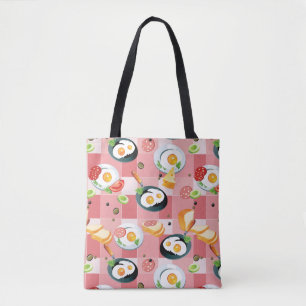 Patroon voor tomaten en gedroogde eieren tote bag