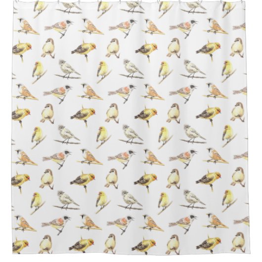 Patroon voor trekvogels douchegordijn (Voorkant)