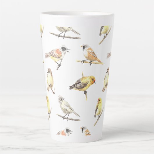 Patroon voor trekvogels latte mok (Voorkant)