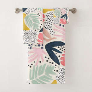 Patroon voor tropisch collage bad handdoek